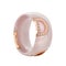 Beige ceramic ring with rose gold and diamond