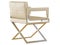 Beige chair with iron legs back view on a white background 3d rendering