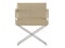 Beige chair with iron legs front view on a white background 3d rendering