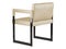 Beige chair with iron legs on a white background 3d rendering