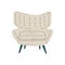 Beige Comfortable Armchair, Cushioned Furniture with Upholstery, Interior Design Element Vector Illustration