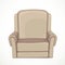 Beige comfortable armchair object