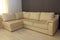 Beige corner leather sofa .