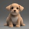 Beige dog, cute plush toy, mascot ai Generated, generative AI, CGI graphics