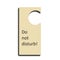 Beige door tag with inscription