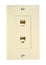 Beige dual outlet telephone plug