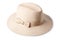 Beige female felt hat isolated on white