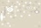 Beige glass balls and lace snowflakes horizontal illustration