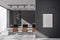Beige and grey marble office with mockup in hallway