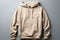 Beige hoodie design mockup Long sleeves, clipping path included