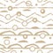 Beige horizontal Seamless repeat pattern with random rough, twisted broken lines, circles shapes on white background