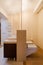 Beige interior of bathroom