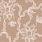 Beige lace vector fabric seamless pattern