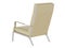 Beige leather armchair with high backrest on a white background 3d rendering