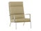 Beige leather armchair with high backrest on a white background 3d rendering