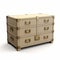 Beige Leather Chest Of Drawers - Realistic 3d Render