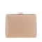 Beige leather fashion purse handbag with a golden clasp