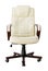 Beige leather office chair with clipping path