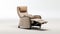 Beige Leather Recliner With Reclining Seat Cinema4d Rendered Zen Buddhism Inspired Design