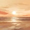 Beige Minimalism Seascape Abstract Painting