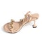 Beige New Fashionable Women's High Heels With Gold Chain on white background