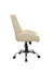 beige office armchair on wheels isolated on white background, side view
