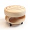 Beige Ottoman Stool With S Design - High Detailed 3d Render