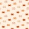 Beige, pink and brown crab seamless pattern. Calm, warm summer vector print for children apparel, textile, wrapping