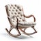 Beige Rocking Chair With Wooden Frame - Uhd 3d Render