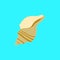 Beige seashell on the blue background