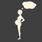 Beige silhouette of pregnant woman