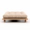 Beige Sofa Bed Ottoman On Wooden Base - Traditional Japanese Style