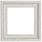 Beige, square frame with a gold ornament. Isolated item