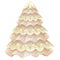 Beige stylized Christmas tree made of fabric and lace. Holiday symbol. Vector illustration isolated on white