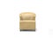 Beige suede leather armchair - front view