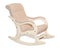 Beige textile rocking chair isolated