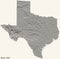 Beige topographic map of Texas, USA