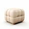 Beige Tufted Stool: Ambient Occlusion Style Nightstand 3d Render