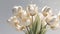 Beige Tulip Flowers Transparent Glitter Clean Transparent Super Detail. Generative AI