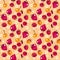 Beige vector illustration of berries pattern.