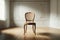 beige Viennese elegant chair in an empty bright room