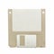 Beige vintage floppy disk on white