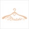 Beige wedding hangers for bride