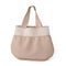 Beige women bag with short handles. Eco bag, shopping bag.