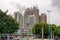 Beihai, China - July 18, 2019: Downtown district of urban architecture in southern China
