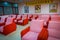 BEIJING, CHINA - 29 JANUARY, 2017: Chinese massage clinic with room full of comfortable chairs used for giving foot