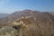 Beijing, China - CIRCA 2020: Great Wall of China in a green forest landscape at Mutianyu in Huairou District near Beijing, China.