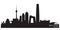 Beijing China city skyline vector silhouette