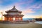 Beijing, China - Jan 13 2020: Kuoru Pavilion at the Summer Palace,  Situated in the middle of the eastern dam east of the 17 Arch