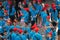 BEIJING / CHINA-JULY 16 2017: a group of young Chinese people are waiting for the entrance of a local event